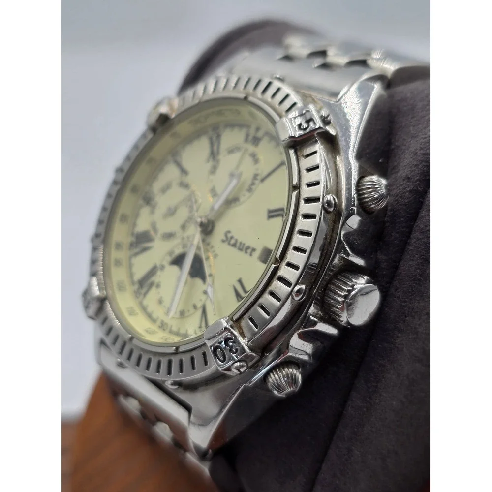 Stauer Graves 33 Automatic 27J Moonphase Triple Calendar Mens Watch 13372